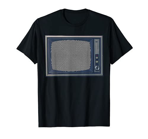 Eerie espeluznante hipnótico Retro TV Televisión espiral (bw) Camiseta