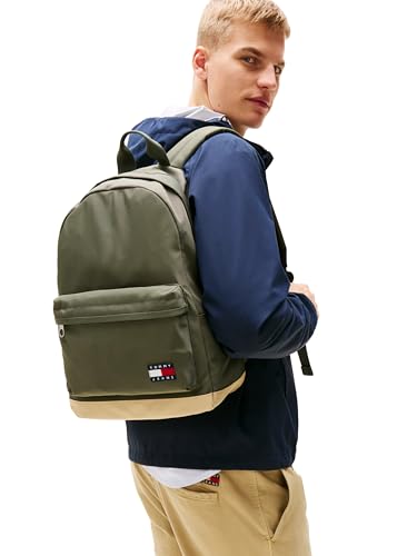 Image of Tommy Jeans Mens Essential Daily Dome Backpack, Pewter Green