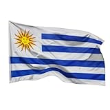 PHENO FLAGS Uruguay Flagge 90x150cm - wetterbeständige Fahne mit Messingösen, 100% Polyester, robuste Doppelnaht & in lebendigen Farben - ideal für Flaggen-Liebhaber