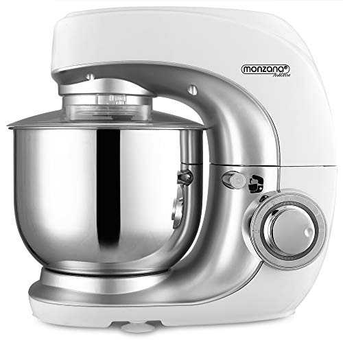 Robot pâtissier multifonctions Noblesse 1000 W bol en acier inoxydable mouvement planétaire 4,5 L 7 vitesses fonction PULSE 3 accessoires robot de cuisine mélangeur
