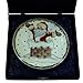 Anka Handcrafts - Christmas Home Decors – Santa in Chimney - Handmade & Handpainted Ceramic Plates with Unique Embossed Surface – w Navy Int. Velvet Case – Christmas for Homes 779