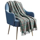 Couvertures de genou 100 % laine pour personnes âgées, adultes – 188 x 78,7 cm – Tartans écossais – Bords à franges, doux à carreaux douillets – Genouillère pour femmes et hommes – Chaud pour l'hiver