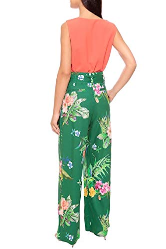 Calça Pantalona Amissima Viscose e Linho Floral