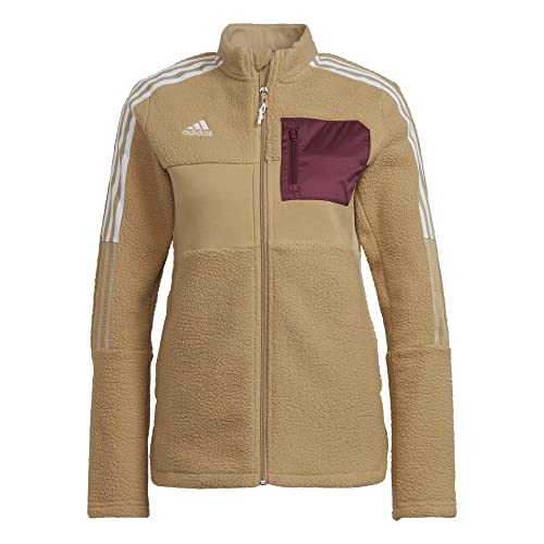 Veste d'hiver unisexe Tiro Sherpa adidas en molleton doux couleur beige M
