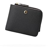 [MR FONE] 財布 レディース ミニ財布 本革 二つ折り財布 コンパクト財布 小銭入れ付き 小さい財布 RFID スキミング防止 薄い 薄型 人気(ブラック)