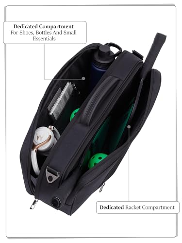 Image of FUR JADEN The Gameface Padel & Pickleball Structured Sport Bag Cum Gym Bag I Dedicated Compartment for Rackets I Separate Compartment for Shoes /Towel I Detachable Shoulder Strap I Structured Design