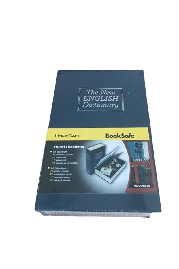 Deyhome Kitap Görünümlü Gizli Kasa Anahtarlı Kilitli Mini Çelik Kasa, Değerli Eşya Saklama Kutusu Mavi