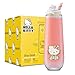 JoyJolt Hello Kitty Stay Gold Stemless Flutes, 9.4oz Drinking Glasses Set of 4, Sanrio Highball Glasses, Kawaii Hello Kitty Kitchen Glass Set Ideal for Water Juice Smoothies, Skinny Tall Glasses