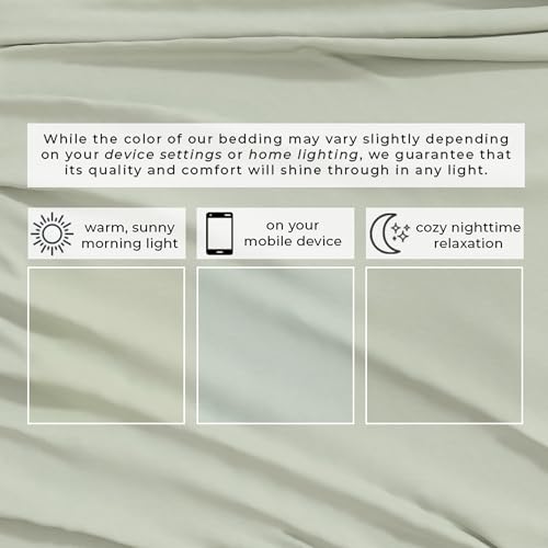 Image of Great Bay Home Cotton Jersey Knit Full Sheet Set - Ultra-Soft, Stretchy, Heathered Melange Bed Sheets - Cozy, Soft T-Shirt Sheet & Pillowcase Set (Green)