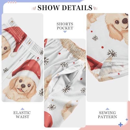 Puppies in Hat Boys Pants Boys Athletic Pants Long Pant for Boywith Pockets Wide-Leg Size 6-14Y4