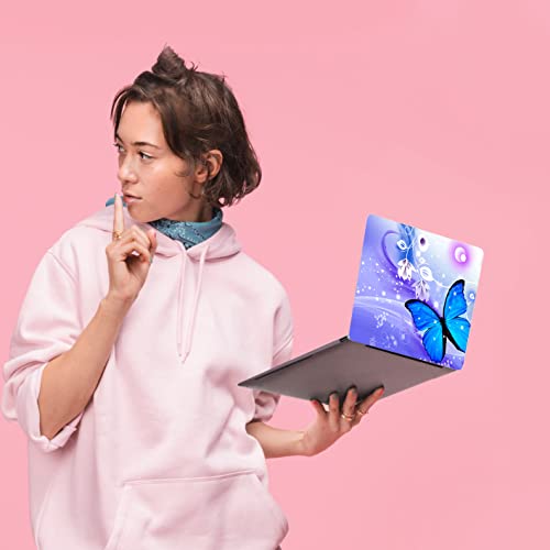 Laptop Skin Aufkleber Aufkleber 13\ 13,3\ 14\ 15\ 15,4\ 15,6 Zoll Laptop Vinyl Skin Sticker Cover Art Decal Protector Notebook PC (Blauer Schmetterling)