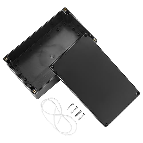 Wasserdichte Anschlussdose, IP65 Elektrische Projektbox Verteilerdose Staubdicht Wetterfest, ABS Kabelgehäuse Verteilerkasten für Indoor Outdoor Elektronikkabel (Schwarz 20X12X7,5CM)