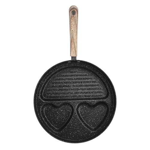 Fdit Sartén para Huevos, Sartén Antiadherente Dividida para Estufas, Versátil para Desayuno con Calentamiento Uniforme, de Hierro para Cocinar en Interiores (Tipo 1)