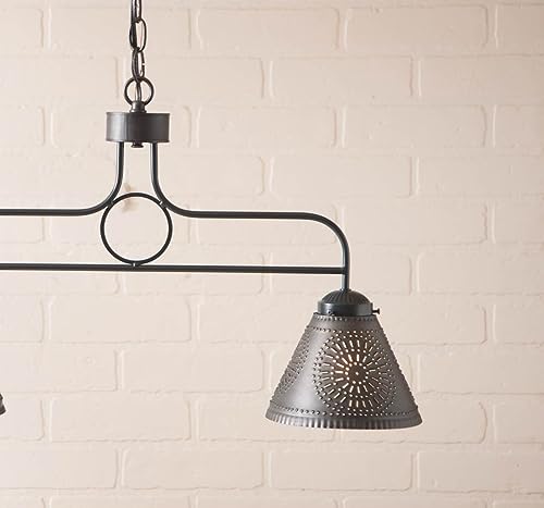 Irvins-Tinware-880CKB-Medium-Franklin-Island-Light-with-Chisel-in-Kettle-Black-Primitive-Country-Kitchen-Tin-Island-Lighting Irvins Tinware 880CKB Medium Franklin Island Light with Chisel in Kettle Black Primitive Country Kitchen Tin Island Lighting