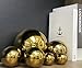 Semeid Shiny Decorative Balls Set, Stainless Steel Gazing Ball Decorative Orbs Ball Sculpture Decor for Centerpiece Cabinet Bar Shelves (Gold-6PCS)