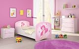 CLAMARO 'Traumland' Motiv Kinderbett 80 x 160 cm inkl. Matratze und Lattenrost, Kantenschutzleisten und Rausfallschutz, Motiv: 07   Pink Fairy Motiv