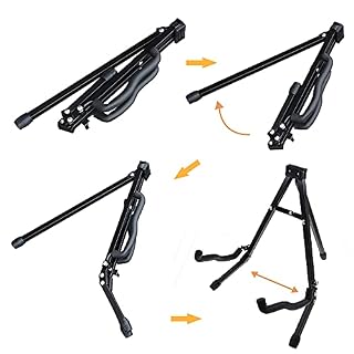 Support de Guitare Siqi Support de Cadre Universel 3A Pliable pour Toutes Les Guitares Support de Guitare de Voyage pour Basse électrique Classique Acoustique, Noir - Les Beatles, Paul McCartney, John Lennon, RIngo Starr, George Harrison Support de Guitare Siqi Support de Cadre Universel 3A Pliable pour Toutes Les Guitares Support de Guitare de Voyage pour Basse électrique Classique Acoustique, Noir – Image 5