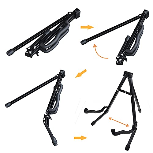 Support de Guitare Siqi Support de Cadre Universel 3A Pliable pour Toutes Les Guitares Support de Guitare de Voyage pour Basse électrique Classique Acoustique, Noir - Les Beatles, Paul McCartney, John Lennon, RIngo Starr, George Harrison Support de Guitare Siqi Support de Cadre Universel 3A Pliable pour Toutes Les Guitares Support de Guitare de Voyage pour Basse électrique Classique Acoustique, Noir – Image 6
