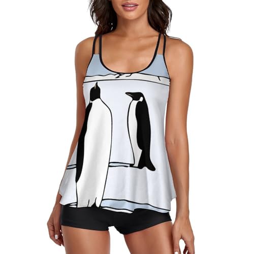 Maillot de bain tankini femme avec short de garçon et robe plage
