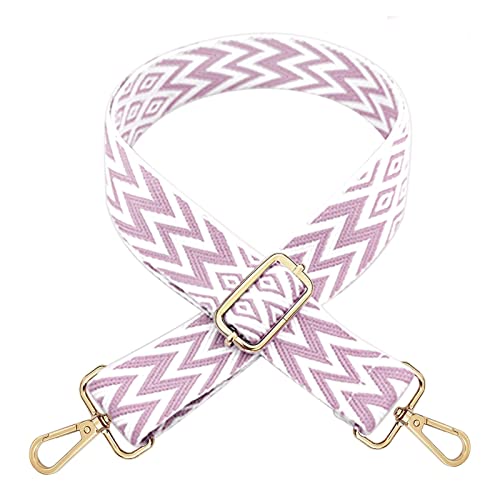 Taschengurt Verstellbar Schulterriemen,Schultergurt Damen & Herren,Schultergurt mit Strickmuster für Taschen 78-140cm mit Karabiner, 3,8cm Breit Schultergurt,für Taschen Handtaschen(Violett) Cover