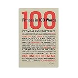 Fitness in 100 Words (4) Inspirational Quotes Poster Artworks Canvas Room Aesthetic Wall Art Prints Home Modern Decor Gifts Framed-unframed 12x18inch(30x45cm)