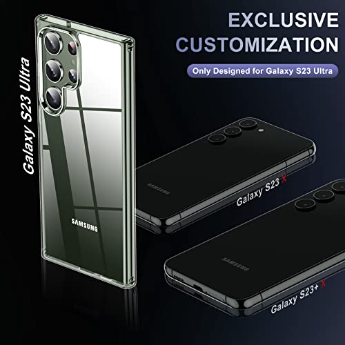 Red2Fire For Samsung Galaxy S23 Ultra Case, [No-Yellowing] With 2Pcs[Soft Screen Protector+Lens Protector] [Mil-Grade Shockproof]Heavy Duty Full Body Protection Phone Case For S23 Ultra Case 5G,Clear #TOP1