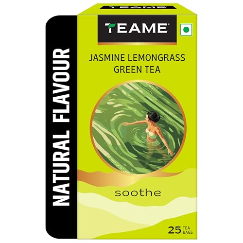 Te-A-Me Soothe Jasmine Lemongrass Natural Green Tea, 25 Tea Bags