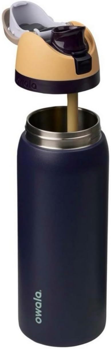 Owala FreeSip Stainless Steel Water Bottle, Royal Seas, 32 oz