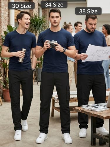 Image of Leriya Fashion Men's Cargo Pants | Multi Pocket Cotton Cargo Joggers for Men | Loose Fit Stylish Pant with Pockets | Casual Baggy Trousers & Streetwear Lower