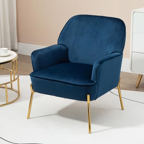 Fiximaster Fauteuil de Salon en Velours avec accoudoirs, Fauteuil rembourré Confortable pour Chambre et Salon
