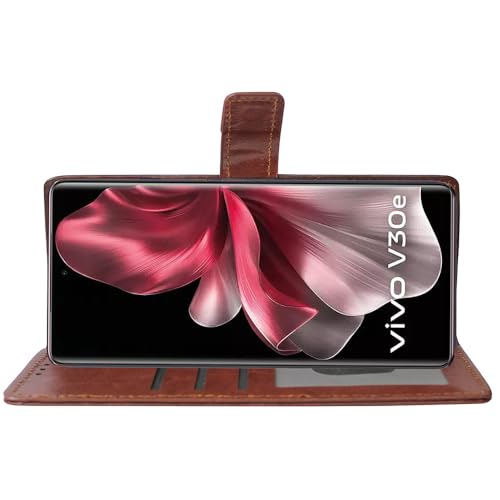 Image of Amazon Brand- Solimo Flip for Vivo V30e 5G (Leather Brown)