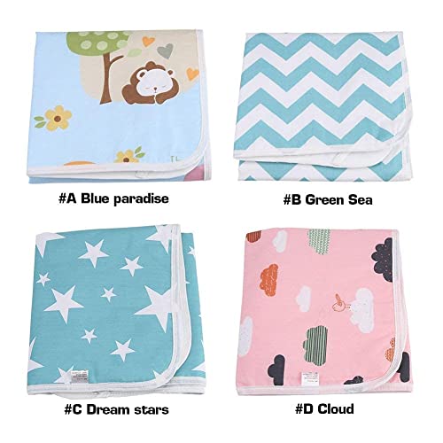 Ultra-Soft Large Washable Baby Changing Pad Mats Baby Cotton Urine Mat Diaper Nappy Bedding Changing Cover Pad Disposable Sanitary Baby Infant Toddler Diaper Liners Covers(Dream Stars) #TOP6