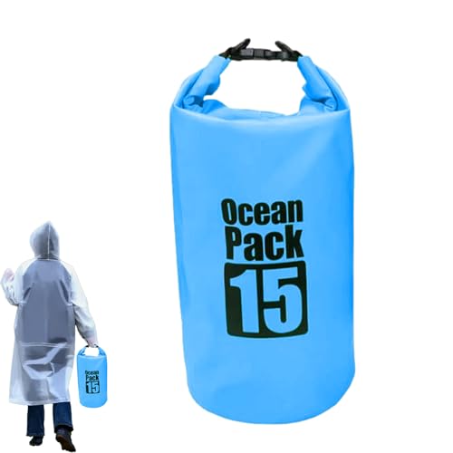 Jlobnyiun Bolsas secas impermeables para playa, saco de surf enrollable de 15 L, bolsa de hombro para kayak, navegantes, nadadores, pescadores, rafters, surfistas, viajeros, excursionistas, viajes a