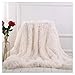 Produktbild ARKEY Zotteldecke aus Kunstfell, weich, lang, warm, elegant, gemütlich, flauschig, als Tagesdecke geeignet, Fleece, weiß, 160 x 200 cm