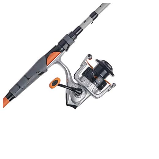 Abu Garcia 6’6” Max PRO Fishing Rod and Reel Spinning Combo, 5+1 Ball Bearings with Lightweight Aluminum Spool, 2-Piece Rod, Orange