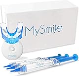 MySmile Zahnaufhellung Set, Bleaching Zähne mit LED-Licht nur 10 Minuten Teeth Whitening kit für Entfernen die Zahnflecken von Zigarette Kaffee Tee usw. verursacht