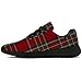 Horethy Plaid Shoes: Women's/Unisex Men's Running, Walking, Tennis Sneakers - Buffalo Green, Red - Size 8.5 Women/7 Men