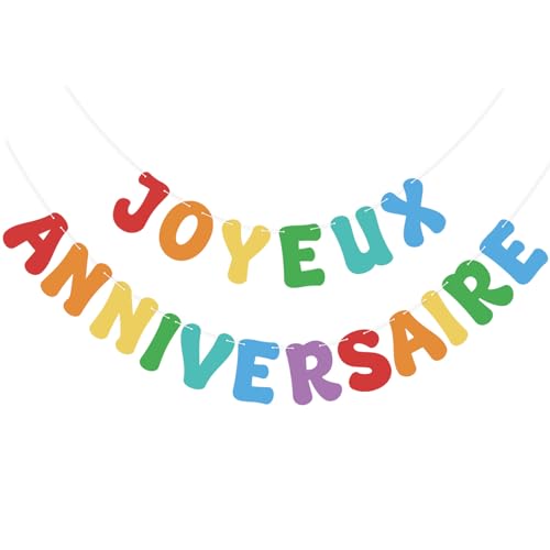 Bannière Joyeux Anniversaire Multicolore, Happy Birthday Banderole Decoration, Guirlande Joyeux Anniversaire, Happy Birthday Banner pour Fête Party...