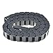 RELAND SUN Black Plastic Cable Wire Carrier Drag Chain 1M Length for CNC, with End Connectors (18 * 50,Closed)