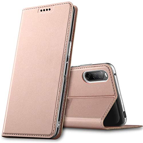 Verco Etui pour Sony Xperia 10 IV, Coque Pochette Portefeuille pour Housse Sony Xperia 10 IV 2022 avec Magnétique Fonction Wallet - Rose