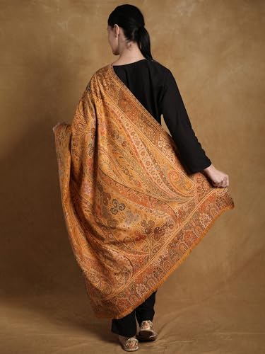Kani Jamawar Wool Shawl From Amritsar with Multicolor Woven Flowers on All-Over - Wool3
