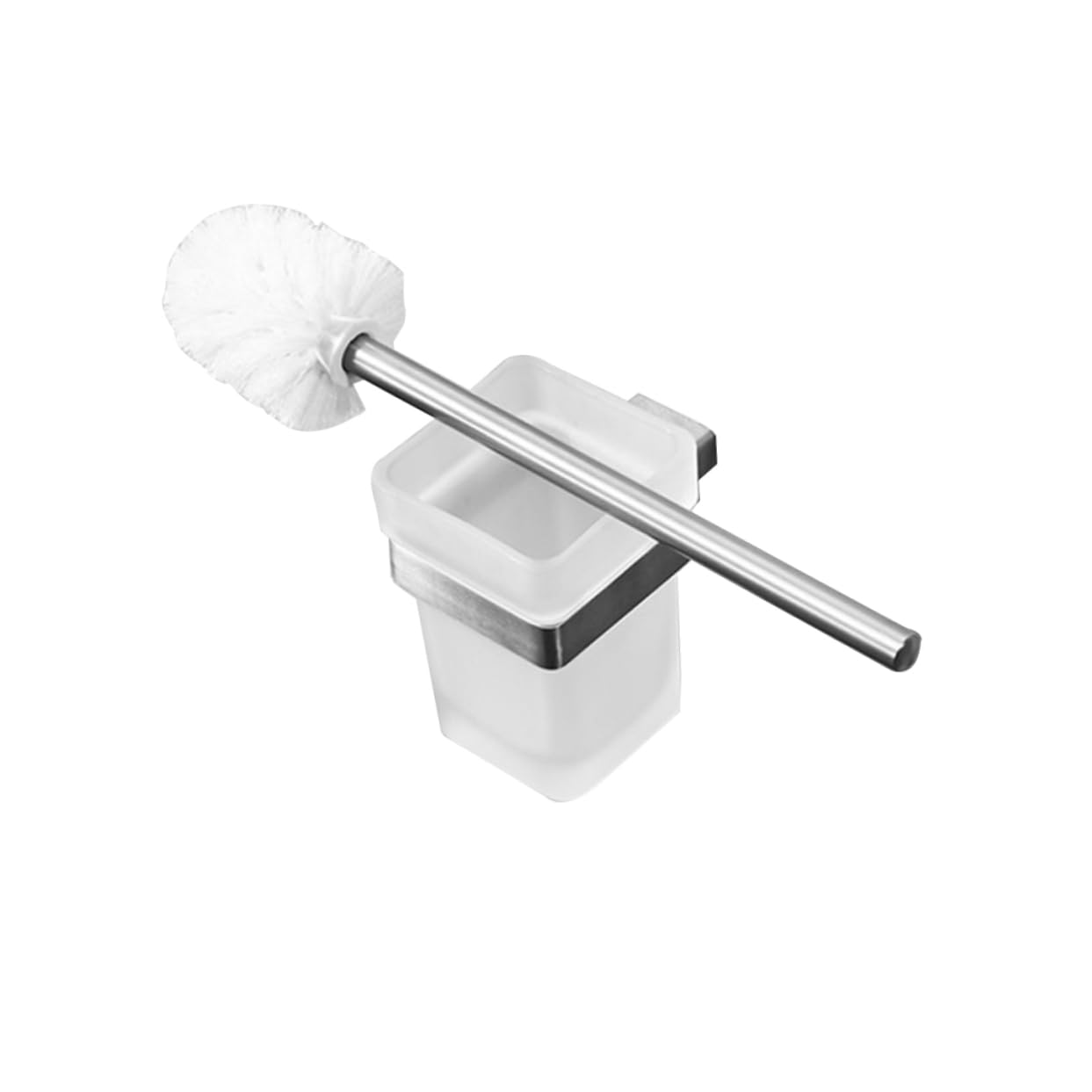 Portaescobillas de Baño Cepillo de Limpieza de Acero Inoxidable 304 | Diseño Montado en Pared, Color Plata, para Baños del Hogar y Oficina, Uso en Hotel, Accesorios de Baño