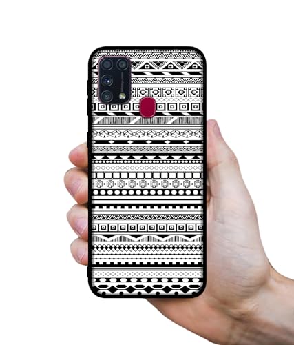 Image of Black & White Patterns Design Premium 2D Printed Metal Back Case Cover for Samsung Galaxy M31 Prime / M31 / F41