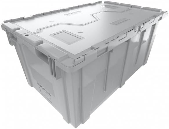 Farmplast ATTACHED LID TOTE GREY COLOR FULL PALLET 100 PIECES XL SIZE