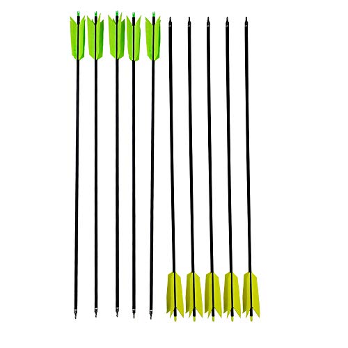 SHARROW 12 Pcs 30Inch Archery Flu Flu Arrow 400 Spine Carbon Arrow Target Practice Arrow with 4 Pcs Feather (Yellow)