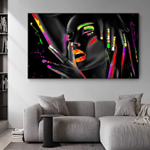 Toile murart femme moderne noir pour raviver un mur blanc triste de salon