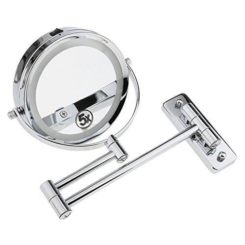 Preisvergleich Produktbild B Baosity 360° drehbar doppelseitig LED Spiegel Kosmetikspiegel Schminkspiegel für Badezimmer Hotel