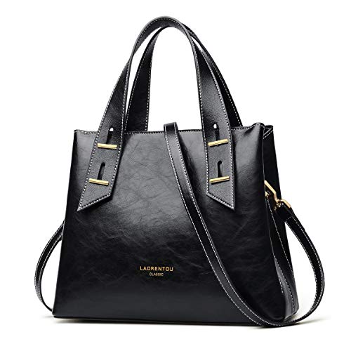 Image of LAORENTOU Women Crossbody Handbags Genuine Leather Satchel Handbags for Women Top-handle Shoulder Tote Purses