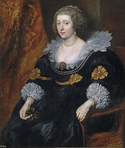Peinture sur toile portrait d'Amalia de Solms par Van Dyck de qualité premium 60x90