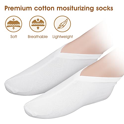 YUXIANLB 6 Paar Feuchtigkeitsspendende Über Nacht Lotion Socken für Trockene Füße Baumwoll-Feuchtigkeitsspendende Spa Socken zur Reparatur von Rissigen Fersen Kosmetische Therapiesocken Frauen Männer